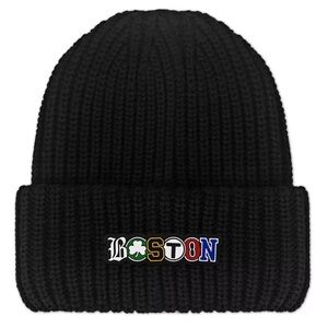 NWT Chowdaheadz Adult Boston Black
Pom Knit Beanie with Boston